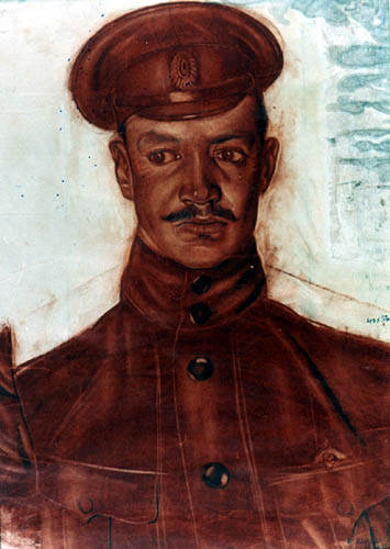 Шухаев В.И. Портрет офицера. 1916 Бумага, сангина, карандаш.