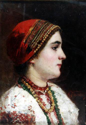маковский, портрет девушки в украинском костюме