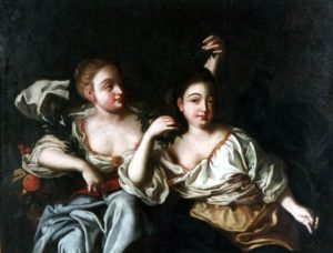 Портрет дочерей Петра I.Неизвестный художник рубеж XVII-XIX