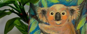коала, пастель, рисунок
