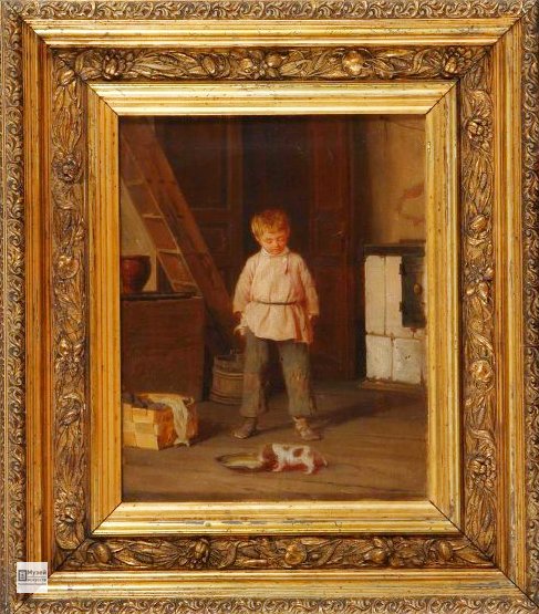 Картина мальчик и кукла у стеклянной двери. Картина мальчик с собакой Лемох. Репродукция мальчик с собакой.